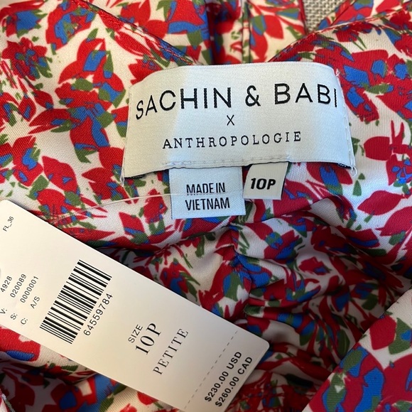 ANTHROPOLOGIE Sachin & Babi Floral Midi Dress 10P. - Picture 8 of 11